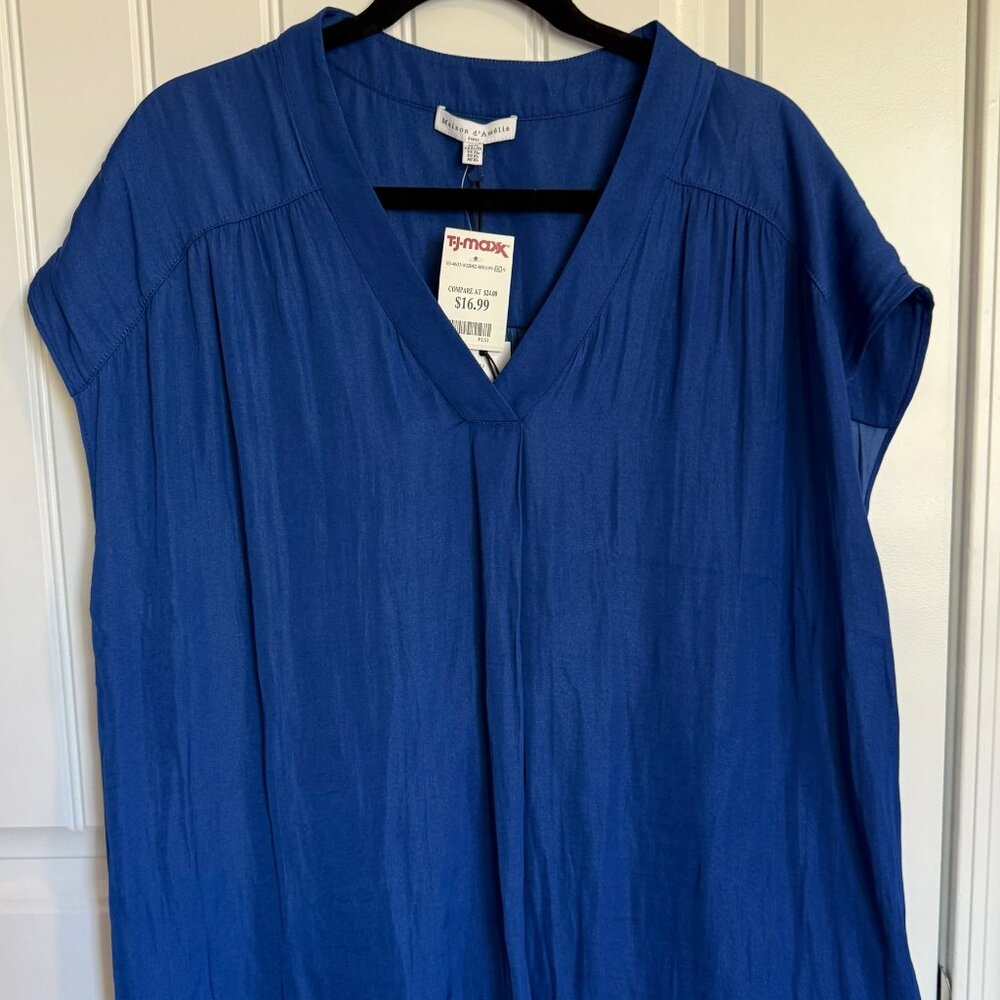 Maison d'Amelie Blue Ladies Blouse Size XL NWT